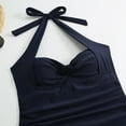 thumbnail image 4 of Women's One Piece Swimsuit Tummy Control Slimming Solid Color Cut-out Bikini Bathing Suits 1 Piece Swimwear, 4 of 9