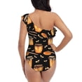thumbnail image 6 of Yiaed Bee and Honey Print Women One Piece Swimsuits Tummy Control One Shoulder Bathing Suits Pattern Ruffle Swimwear-Small, 6 of 8
