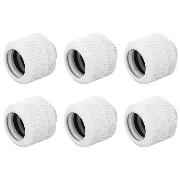 Dracaena 6 pack G1/4" thread to 14mm outer diameter, Hard Tubing Compression Fitting with high body design for Computer water cooling system ,White