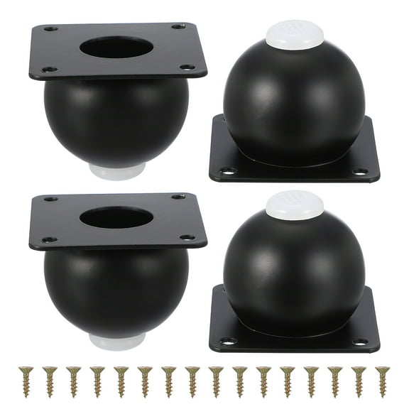 Uxcell Legs for Furniture Set of 4,  Heavy Duty Metal Sphere Furniture Feet with Rubber Pads for Dresser, Sofa, Tables, Bed and Cabinet(2.36", Matte Black)