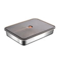thumbnail image 2 of Caja de almacenamiento de acero inoxidable, recipiente para queso para refrigerador, contenedor para pasteles, caja para conservar alimentos frescos,, 2 of 9
