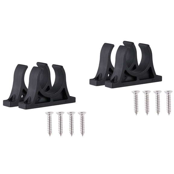 4 PCS Plastic Boat Paddle Fixed Buckle Kayak Paddle Holder with 4PCS Screws (Black)
