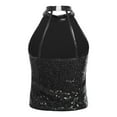 thumbnail image 4 of TSSOE Kids Girls Sequin Sleeveless Jazz Ballet Dance Crop Top Gymnastics Performance Shirts Dancewear Black 6, 4 of 7
