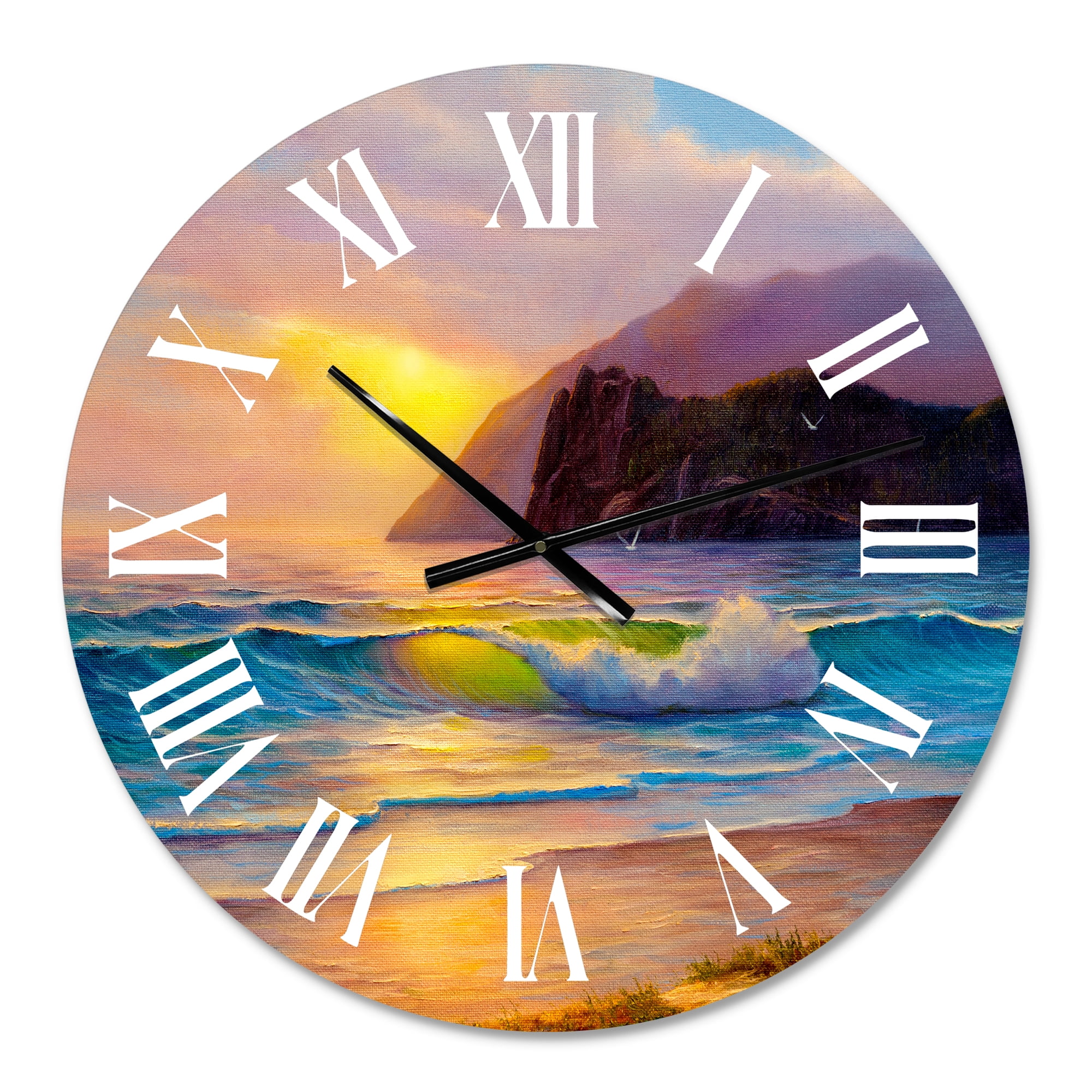 Designart 1 in Quartz Coastal Wall Clock