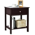 thumbnail image 1 of Costway Nightstand with Drawer Storage Shelf Wooden Bedside Sofa Side Table Brown, 1 of 9