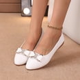 thumbnail image 5 of Samdudou Flat Shoes for Women Closed Toe Pointed Slip On Ballet Flats Elegant Sparkly Rhinestone Bowknot Embellishment Casual Office Work Evening Dressy Footwear, 5 of 8