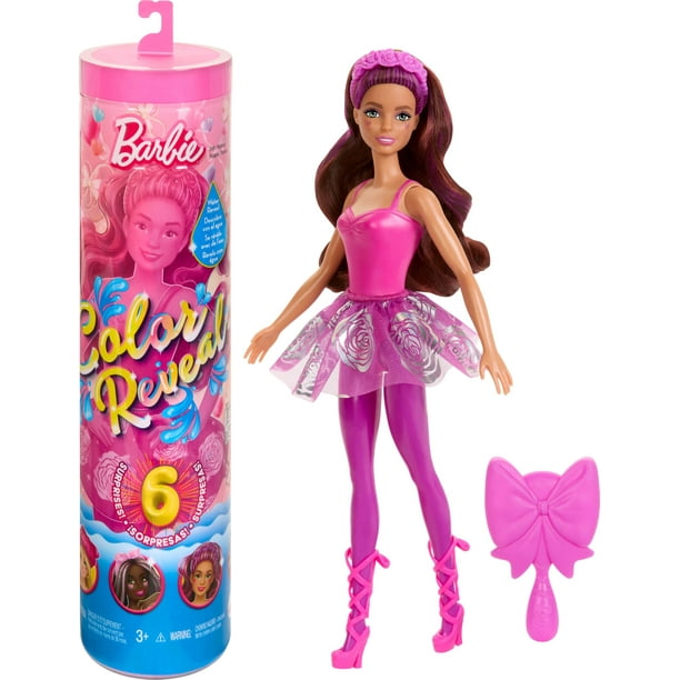 Barbie Color Reveal Doll & Accessories, Ballerina Series, 6 Unboxing Surprises Include Color Change, Inspired by Balletcore (Styles May Vary)