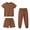 2# Chocolate, variant on Rimyaw Summer Toddler Pajamas Sets Boys Girls 3 Pieces Cotton Sleepwear Casual Pjs Clothes 5T