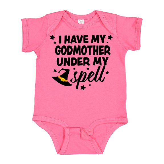 Inktastic I Have My Godmother Under My Spell with Cute Witch Hat Boys or Girls Baby Bodysuit
