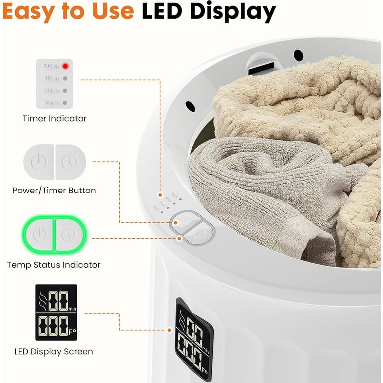 20L Large Towel Warmer - Fast Heating Towel Heater with 1-Minute Warmth & 60-Min Timer, Safe Electric Blanket Warmer Gift with Child Lock & Diffuser for Bathroom (White)