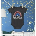 thumbnail image 3 of Shop4Ever American Patriotic Rainbow 4th of July Baby's Bodysuit Infant Cotton Romper 12 Months Black, 3 of 5