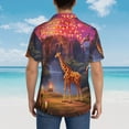 thumbnail image 4 of Fotbe Lantern Giraffes Magical Forest Camisa Hawaiana para Hombre Unisex – Camisa Casual de Verano con Botones de Manga Corta de Algodón y Lino,Medium, 4 of 7