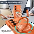 thumbnail image 7 of Decase Case for Samsung Galaxy Z Fold 6, Shockproof Magnetic 360° Rotating Kickstand Phone Case, Wireless Charging Supported,Orange, 7 of 7