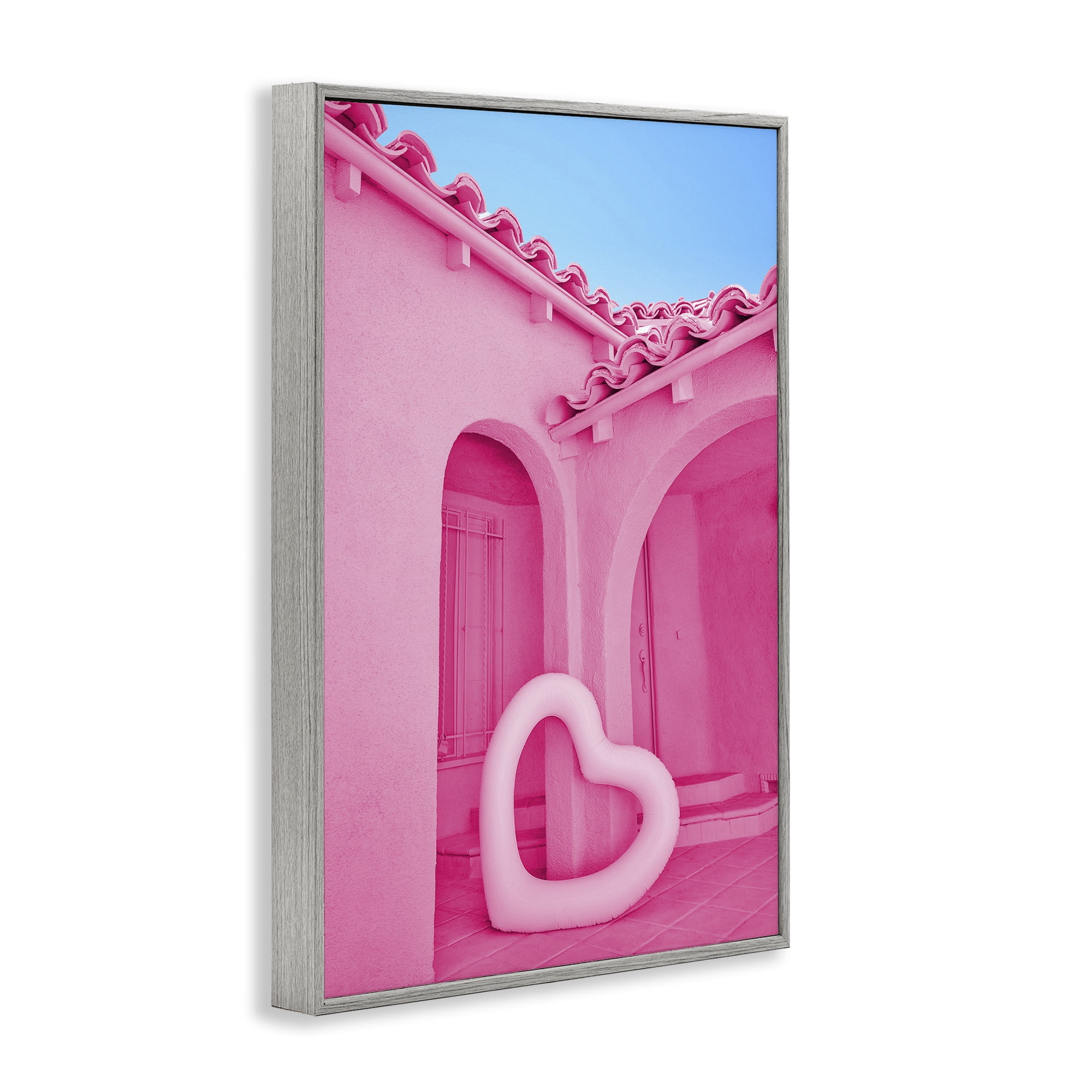 Stupell Industries Pink Pop Heart at Villa Gray Framed Giclee Art, design by LISH Creative
