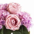 thumbnail image 4 of Enova Home Artificial Pink Hydrangea and Peony Silk Flowers Arrangement in Clear White Vase with Faux Water, 4 of 4