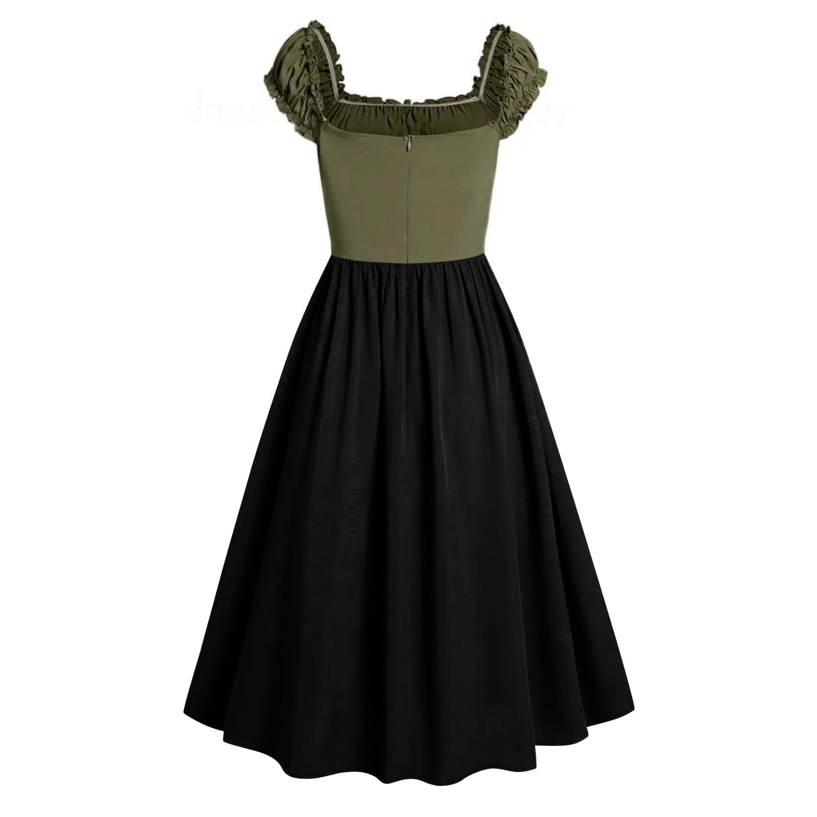 Corset Dress for Women Medieval Renaissance Lace Up Ruffled Sleeveless Gohtic Dresses Halloween Cosplay Costume