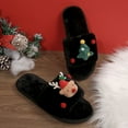 thumbnail image 3 of PEONAVET Christmas Slippers House Shoes for Women Men Soft Plush Christmas Tree Style Slippers for Indoor Outdoor, 3 of 7