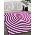 thumbnail image 2 of Ahgly Company Indoor Round Patterned Blossom Pink Area Rugs, 4' Round, 2 of 6