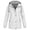 White, variant on Plus Size Jackets for Women Casual Hooded Waterproof Regular Long Sleeve Solid Color Outdoor Hiking Drawstring Windbreaker with Pockets