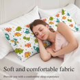 thumbnail image 5 of Dinosaurs Body Pillow Covers 20"x60", Green Orange Blue Cartoon Dinosaurs Soft Brushed Microfiber Breathable Throw Pillow Covers, Pillowcase with Zipper for Couch Sofa Bedroom Living Room, 5 of 9
