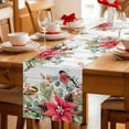 thumbnail image 5 of Christmas Table Runner 120 Inches Long Farmhouse Dress Scarves, Winter Poinsettia Berry Farmhouse Wooden Grain Dining Tablerunner for Coffee Table/Kitchen Island/Party Décor, 13" x 120", 5 of 8