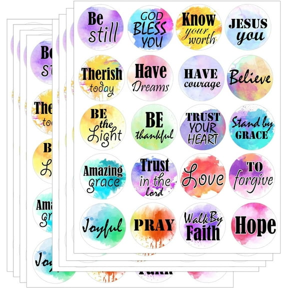 Inspirational Bible Verse Stickers 480Pcs Motivational Scripture Decals 1inch Christian Religious Faith Labels Stickers