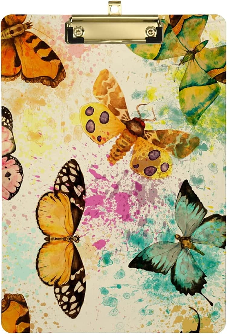 FMSHPON Butterfly Clipboard Hardboard Wood Nursing Clip Board and Pull