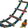 thumbnail image 4 of S Escalera de columpio para loros, soporte de madera Natural, percha para hámsteres enanos, planeadores del azúcar, 4 of 4