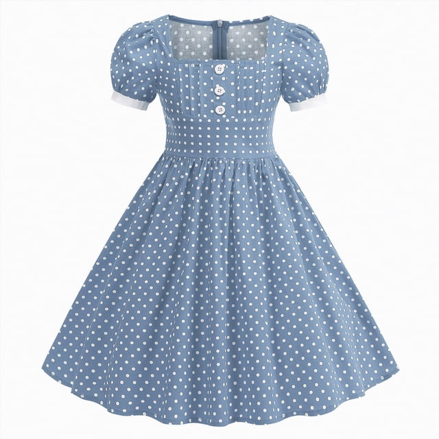 Gubotare Robe d'Été Fille Robe d'Été Fille Maxi à Bretelles Froncée Fluide Plage Décontractée Robe Soleil Ado Fille Taille 9-10 (Bleu Clair, 9-10 Ans)