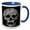 Blue/White, variant on 3drose, Geometric Light Grey Skull Composed of Triangles, 15oz Mug
