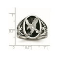 thumbnail image 4 of Bague pour Homme en Acier Inoxydable avec Aigle Volant et Émail Noir, 4 of 4