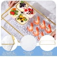 thumbnail image 7 of 4 Set 16" x 9" Plastic Chilled Serving Tray for Parties with Compartments Ice Chilled Party Platter Charcuterie Serving Board Cold Dish Dip for Fruit Seafood Vegetable Appetizer (Gold Rim), 7 of 7
