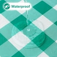 thumbnail image 2 of Round Waterproof Vinyl Table Cloth, Buffalo Flannel Backed Tablecloth, Wipeable Plastic Table Cover for Dinner, Kitchen, Picnic (60", Green and White), 2 of 6
