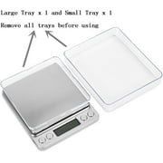 Somnr 1000g/ 0.1g Small Pocket Jewelry Scale, Digital Kitchen Scale with 2 Trays, Stainless Steel Gram Scales Weight Gram and Oz, Digital Herb Scale, Silver