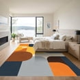 thumbnail image 3 of ODIKA 8'x10' Machine Washable Non-Slip Area Rug, Geometric Orange High Traffic Rug with Pad, Orange, 1052260, 3 of 8