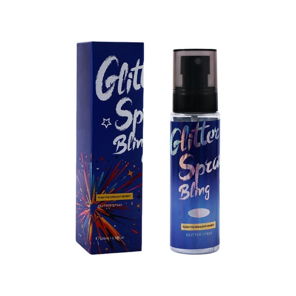 HHBEAUTY Body Glitter Spray Long Lasting Shiny Body Glitter Quick-Drying Shimmer Glitter Spray for Face Body Hair Clothes