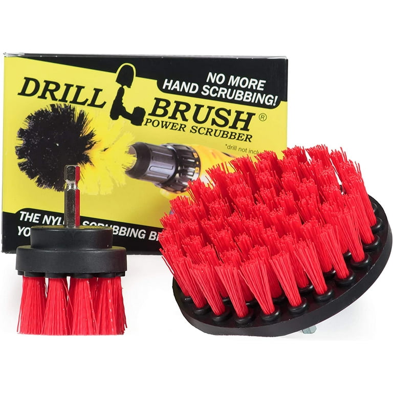 Drill Brush Power Scrubber - Outdoor Drill Powered Scrub Brush - Concrete  Cleaning - Stiff Bristle Deck Brush - Patio Cleaning Brush - Bird Bath