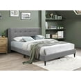 thumbnail image 3 of Velets Upholstered Low-Profile Platform Bed with Adjustable Headboard - Solid Wood Frame and Slat System (Dark Gray, Queen), 3 of 3