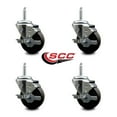 thumbnail image 2 of 3.5 Inch Phenolic Wheel Swivel 5/8 Inch Threaded Stem Caster Set with Brake SCC, 2 of 2