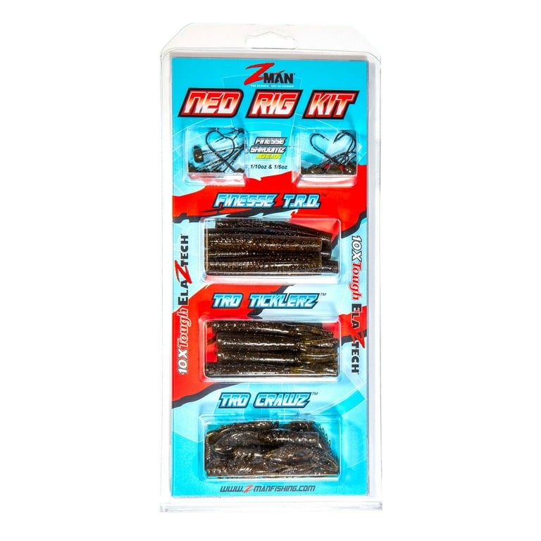 Z Man Bass Bait Heads, Ned Rig Kit Green Pumpkin for Finesse