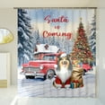 thumbnail image 3 of Santa is Coming Shetland Sheepdog Merry Christmas Xmas Noel Truck Tree Shower Curtain Sheltie Dog Lover Gifts Waterproof Bathroom Bathtub Curtain - 02023, 3 of 5