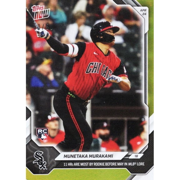 2026 Topps Now Munetaka Murakami #120 Gold Foil /50 11 Home Runs Are Most By Rookie Before May in MLB Lore Chicago White Sox Rookie RC Baseball Card