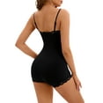 thumbnail image 3 of INSPIRE CHIC Women's Lace Trim Cami Adjustable Straps Tummy Control Leotard Butt Lifter Jumpsuits Shaperwear S Black, 3 of 5