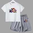 thumbnail image 3 of Conjunto de 2 piezas de camiseta y pantalones cortos de algodón para adolescentes y niños, juego de lucha, ropa deportiva de manga corta de verano para niño y niña, 3 of 5
