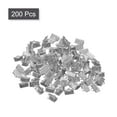 thumbnail image 3 of 200Pack Ribbon End Crimp Clamps, 10mm Stripe Texture Pinch Cord End Clasps, Silver White, 3 of 6