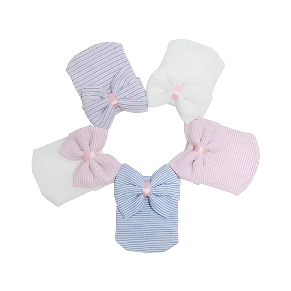 TELOLY Newborn Baby Girl Hat with Big Bow Soft Cute Knot Infant Comfy Nursery Beanie 0-3 Months Baby Hats Newborn