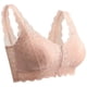 thumbnail image 1 of Gibobby traviesa Lencería Sexy Sujetador grande extraelástico para dormir para mujer, cierre frontal, ajustable, sin aros, ropa interior de encaje(Beige, XXXL), 1 of 5