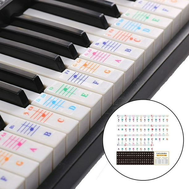 Autocollant de Clavier Lumineux Ne Laisse Aucun Résidu Stickers de Musique  Stickers de Clavier de Piano 
