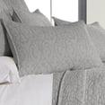 thumbnail image 4 of Homthreads - Beckett Bedspread Set -King Bedspread + Two King Pillow Shams - Microfiber Jacquard - Damask Scroll - Silver Grey - Bedspread Size (120 x 118 in.) and Pillow Sham Size (36 x 20 in.), 4 of 5