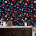thumbnail image 5 of Peel and Stick Wallpaper Contact Paper Floral Daisy Modern Red Yellow Blue Daisies Red Flowers Yellow Flowers Self Adhesive and Removable 17.7in x 118in, 5 of 8